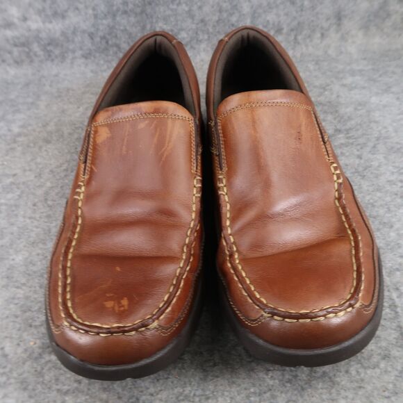Rockport Shoes Mens 9 Slip On Loafer Casual Leather Comfort Moc Brown Work Walk - Picture 15 of 16
